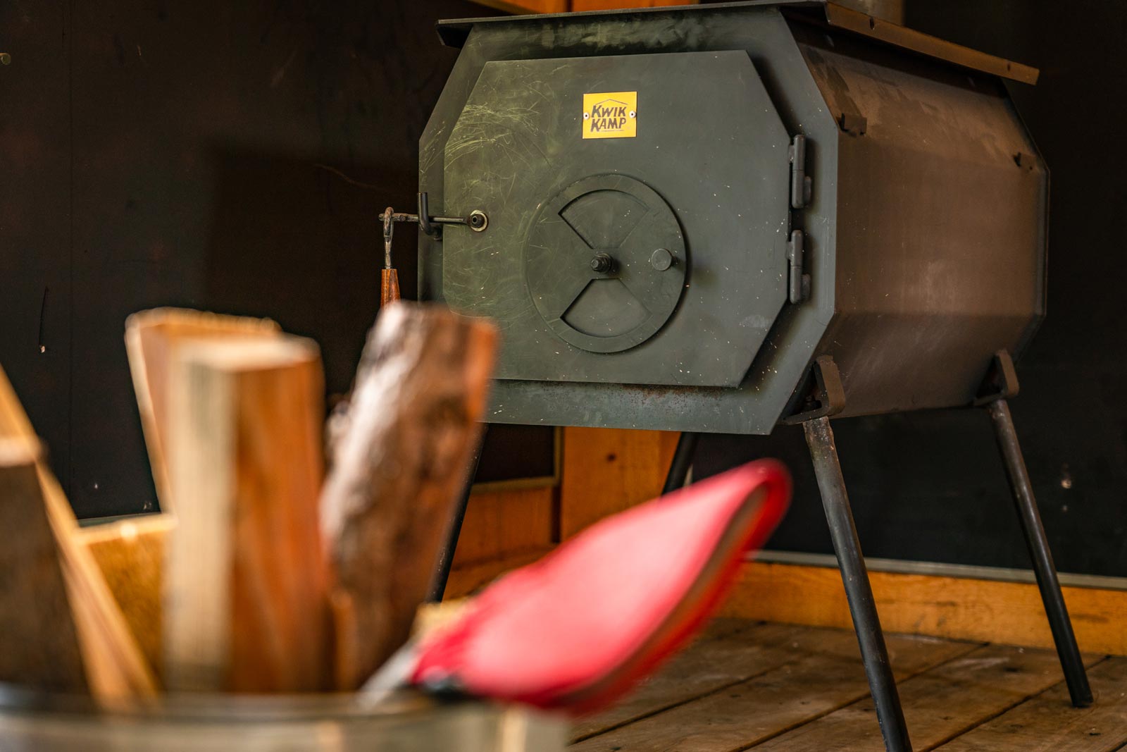 In Tent Wood Stove - Stay toasty at night - Jackson Hole Cabins Glamping Tents